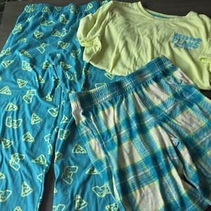 3 Piece Kids Gaming Pajamas Set in Blue and Yellow
